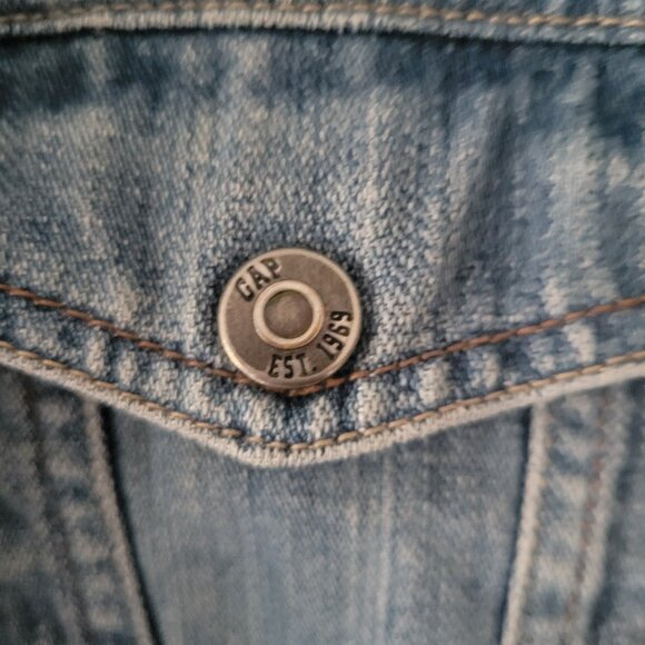 Gap Kids Denim Jean Jacket, Girl S 6-7, Snap Front Closure Button Detail, EUC - Picture 3 of 11